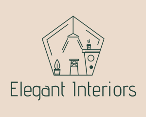 Interior - Cafe Interior Outline logo design