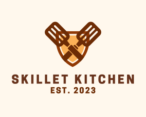 Kitchen Spatula Shield logo design