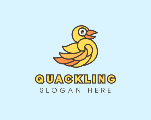 Duckling - Duck Wing Feathers logo design