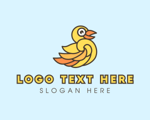 Duck - Duck Wing Feathers logo design