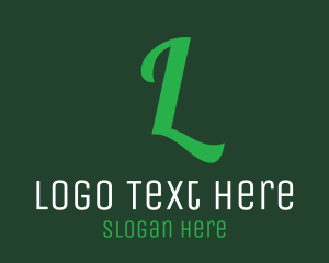 Little League - Green Letter Text logo design