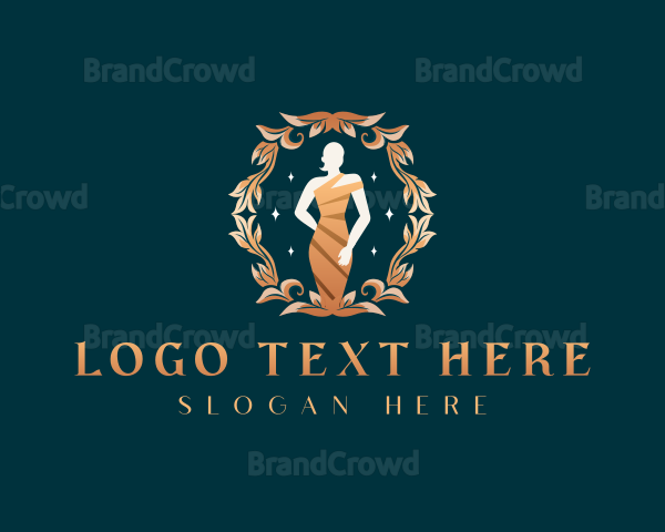 Luxury Woman Fashionista Dress Logo