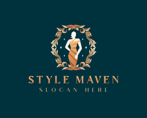 Luxury Woman Fashionista Dress logo design