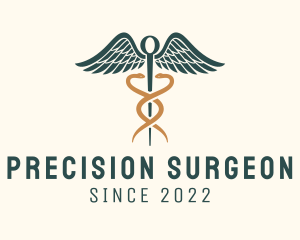 Surgeon - Healthcare Caduceus Staff logo design