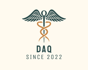 Healthcare Caduceus Staff logo design