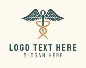 Healthcare Caduceus Staff Logo