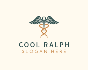 Healthcare Caduceus Staff logo design