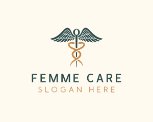 Gynecologist - Healthcare Caduceus Staff logo design