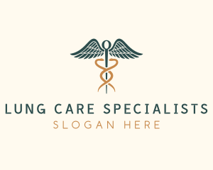 Pulmonologist - Healthcare Caduceus Staff logo design