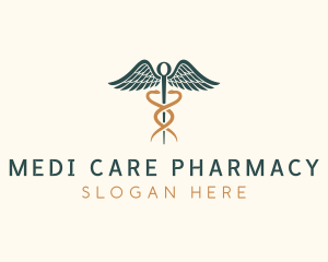 Pharmacist - Healthcare Caduceus Staff logo design