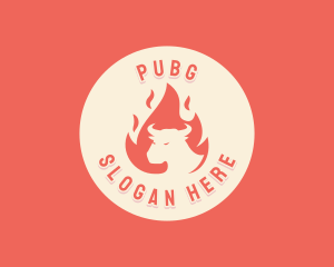 Meat - Flaming Bull BBQ logo design