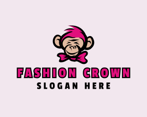 Fashion Bow Tie Monkey logo design