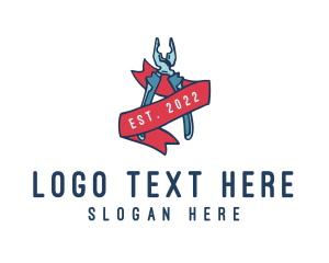Fixing - Pliers Tool Banner logo design