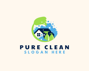 Housekeeping Cleaning  House logo design