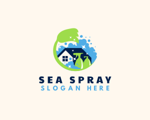 Housekeeping Cleaning  House logo design