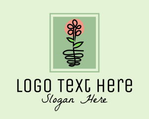 Beauty Salon - Flower Plant Frame logo design