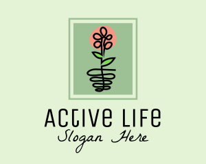 Organic Product - Flower Plant Frame logo design