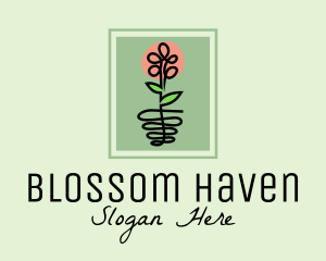 Flowering - Flower Plant Frame logo design