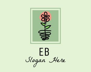 Flowering - Flower Plant Frame logo design