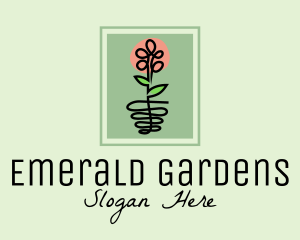 Flower Plant Frame  logo design