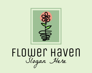 Flower Plant Frame  logo design