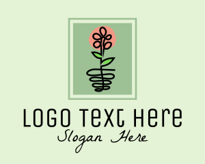 Flowering - Flower Plant Frame logo design