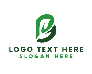 Letter B - Herbal Teal Leaf logo design