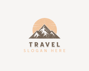 Mountain Hiking Tourist logo design