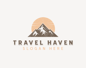 Tourist - Mountain Hiking Tourist logo design