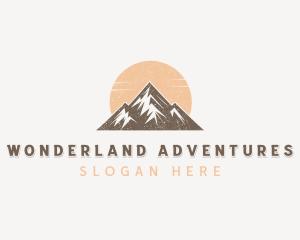 Mountain Hiking Tourist logo design