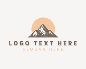 Mountain Hiking Tourist Logo