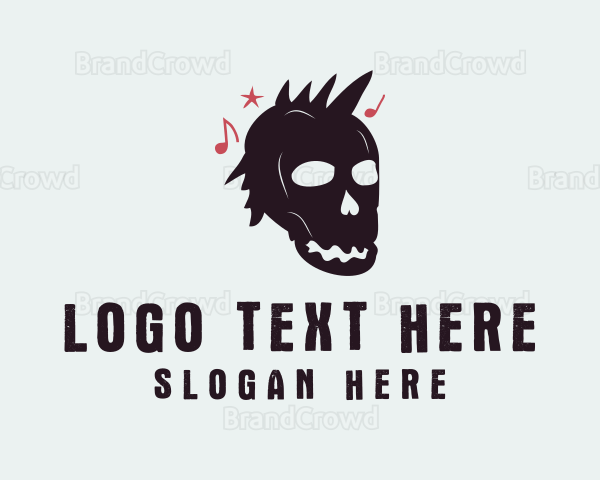Punk Rock Band Skull Logo