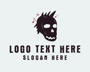 Hip Hop - Punk Rock Band Skull logo design