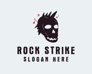 Punk Rock Band Skull logo design