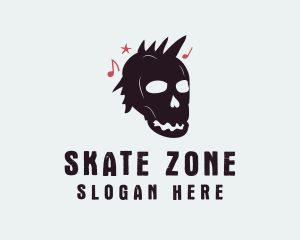 Punk Rock Band Skull logo design