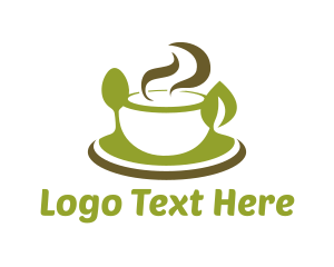Cup - Spoon Bowl Leaf logo design