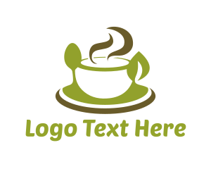 Bowl - Spoon Bowl Leaf logo design