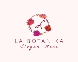 Watercolor Rose Flower  logo design