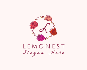 Watercolor Rose Flower  logo design