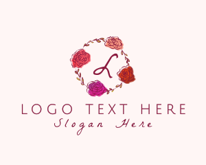 Watercolor Rose Flower  Logo