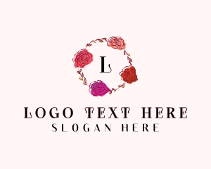 Woman - Watercolor Rose Flower logo design