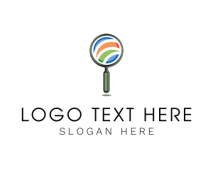 Internet - Magnifying Glass Search logo design