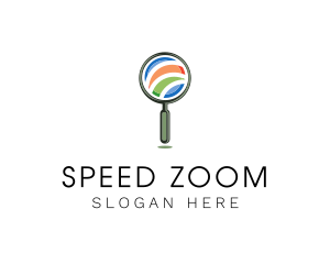 Zoom - Magnifying Glass Search logo design