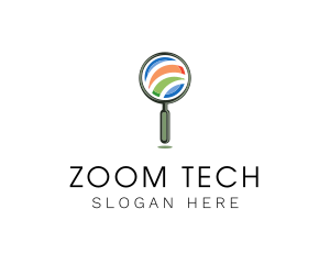 Zoom - Magnifying Glass Search logo design