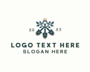 Landscaper - Crown Shovel Landscape logo design