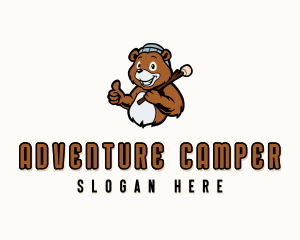 Bear Camping Adventure logo design