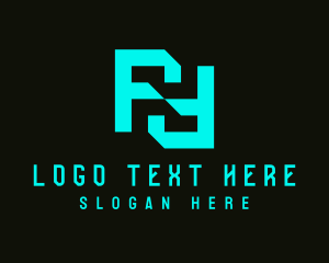 Technology - Cyber Technology Letter F logo design