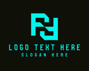 Cyber - Cyber Technology Letter F logo design