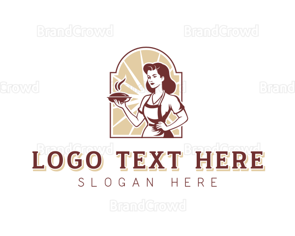 Woman Baking Pastry Logo