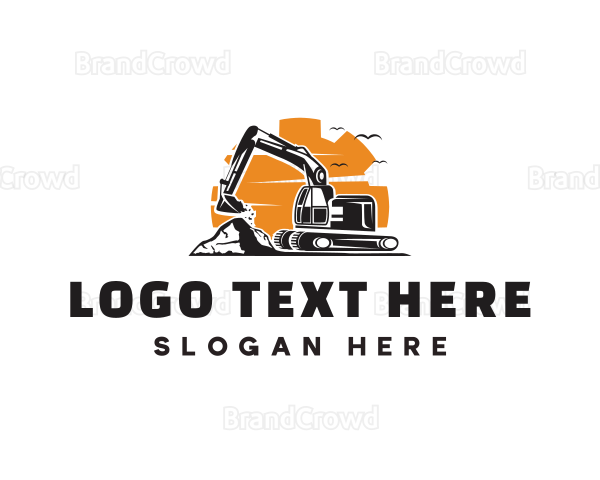 Backhoe Cogwheel Contractor Logo